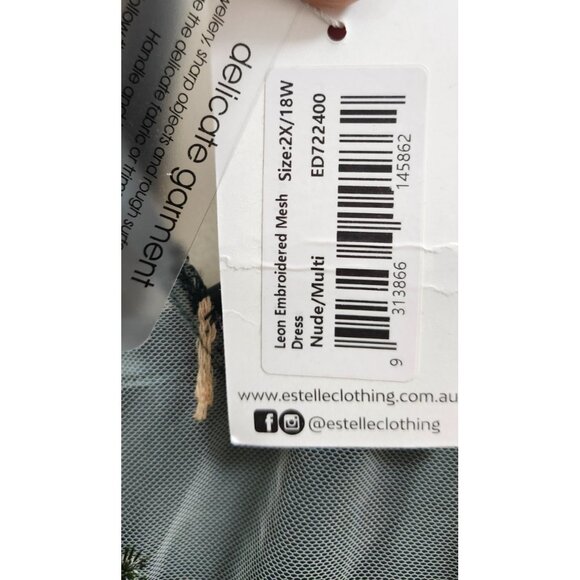 Estelle Plus Leon Embroidered Dress Size 18 W - Picture 8 of 9